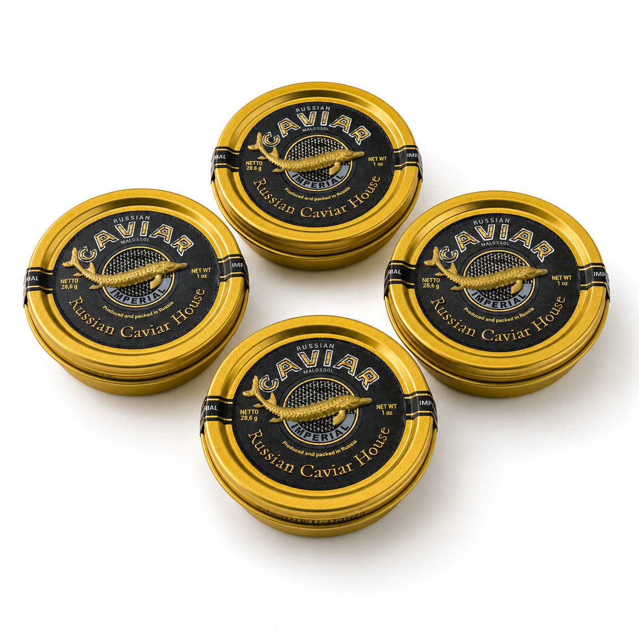 Russian Imperial Caviar (120g) – Premium Malossol Caviar - Set of 4