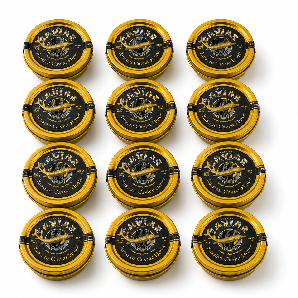 Russian Imperial Caviar (360g) – Premium Malossol Caviar - Set of 12
