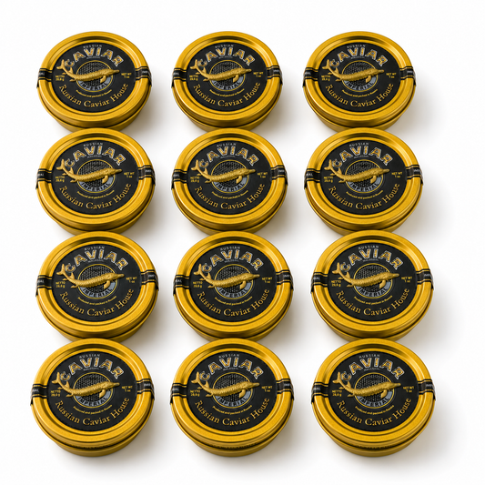 Russian Imperial Caviar (360g) – Premium Malossol Caviar - Set of 12